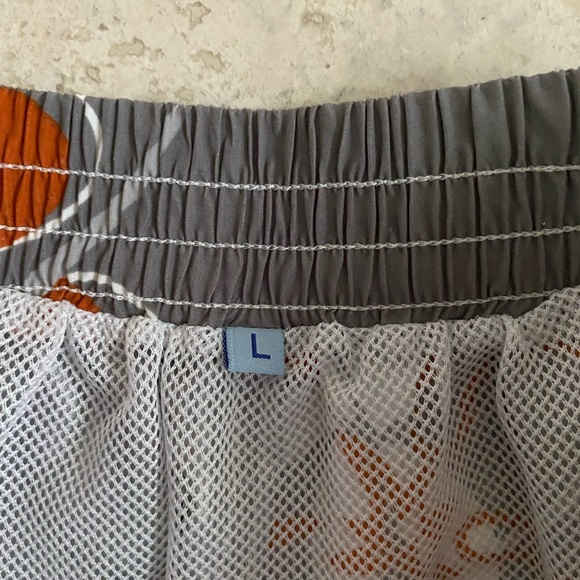 Boy’s Swim Trunks, Size Large Gray Floral Pattern. - Picture 2 of 4